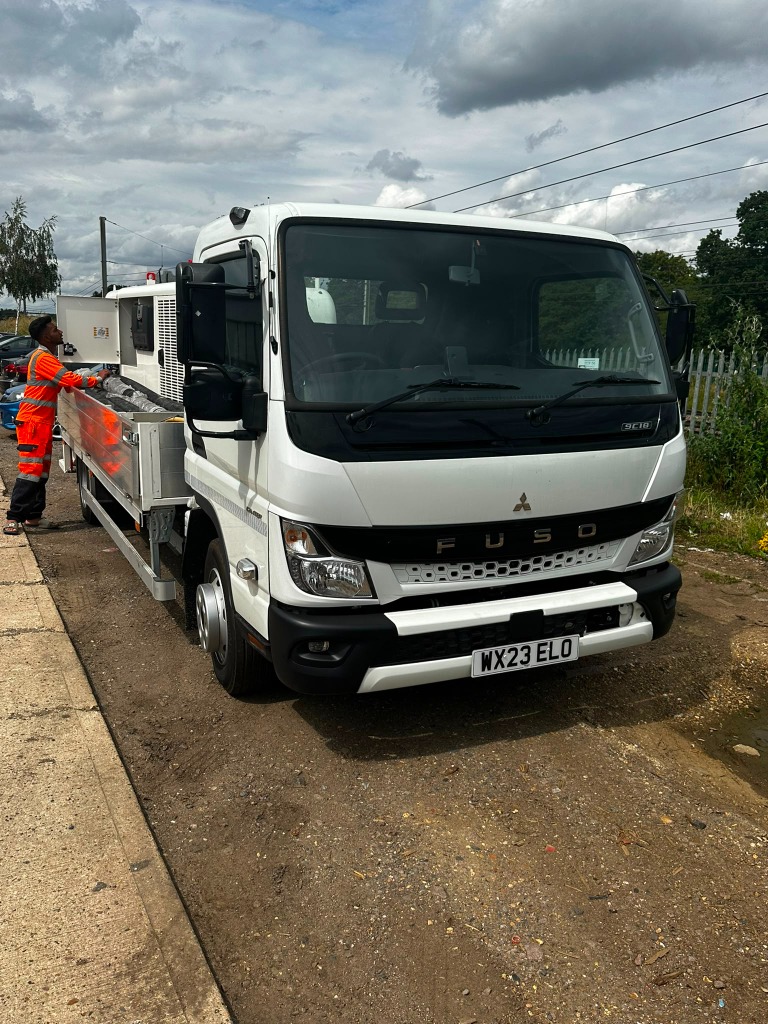 Mitsubishi Fuso Concrete Pump Truck on Site